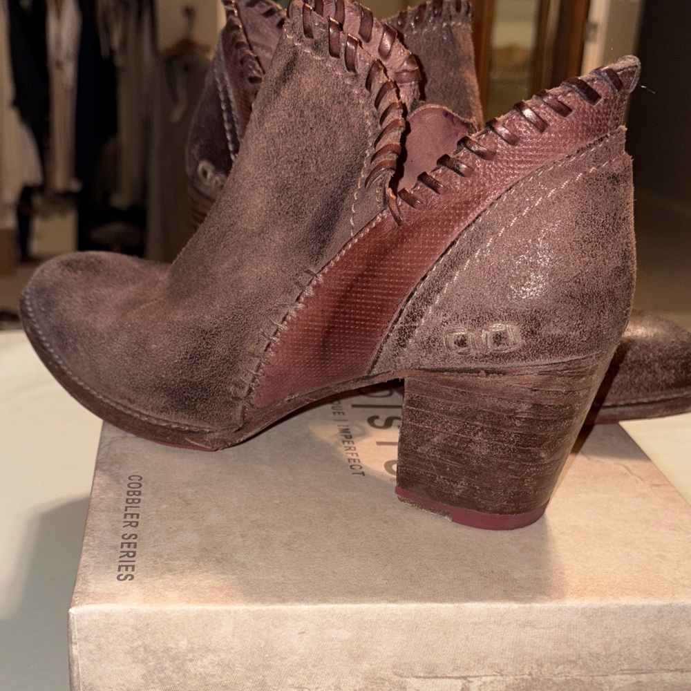 BED|STU Distressed Brown Ankle Booties - Picture 2 of 11